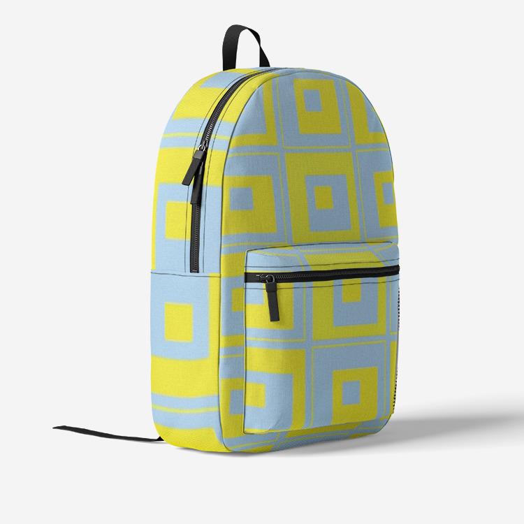 Lemon Squares Retro Colorful Print Trendy Backpack - The BirdGirls
