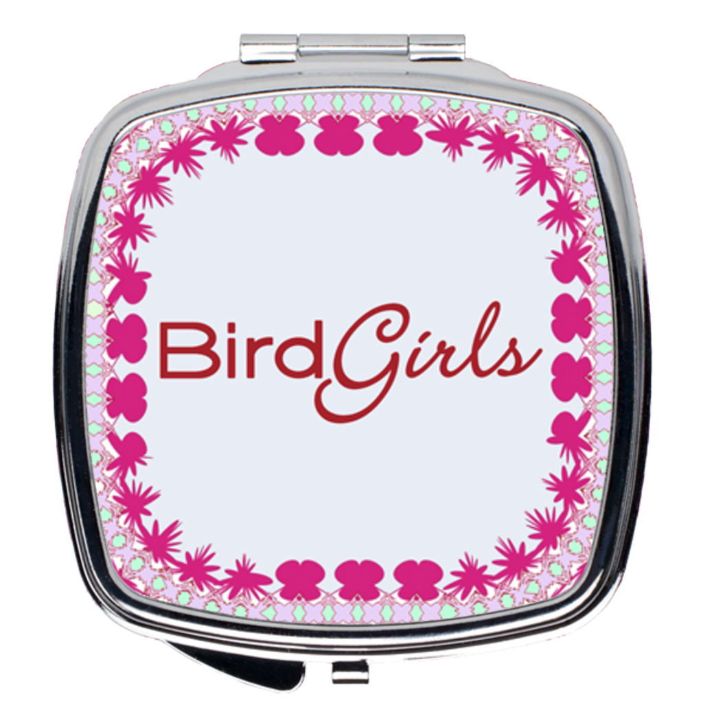 BirdGirl Pink Wreath Compact Mirror - thebirdgirls.com