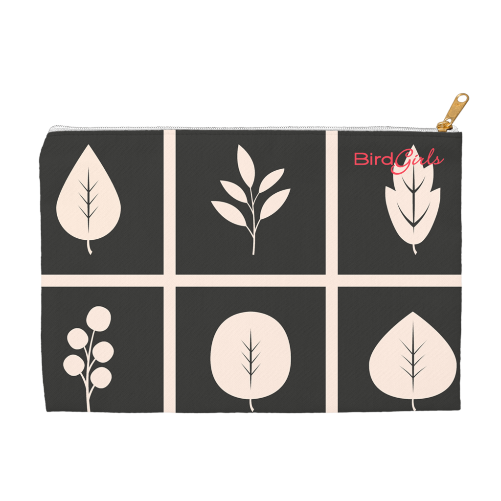 BirdGirl Leaf Pattern Accessory Pouches - thebirdgirls.com