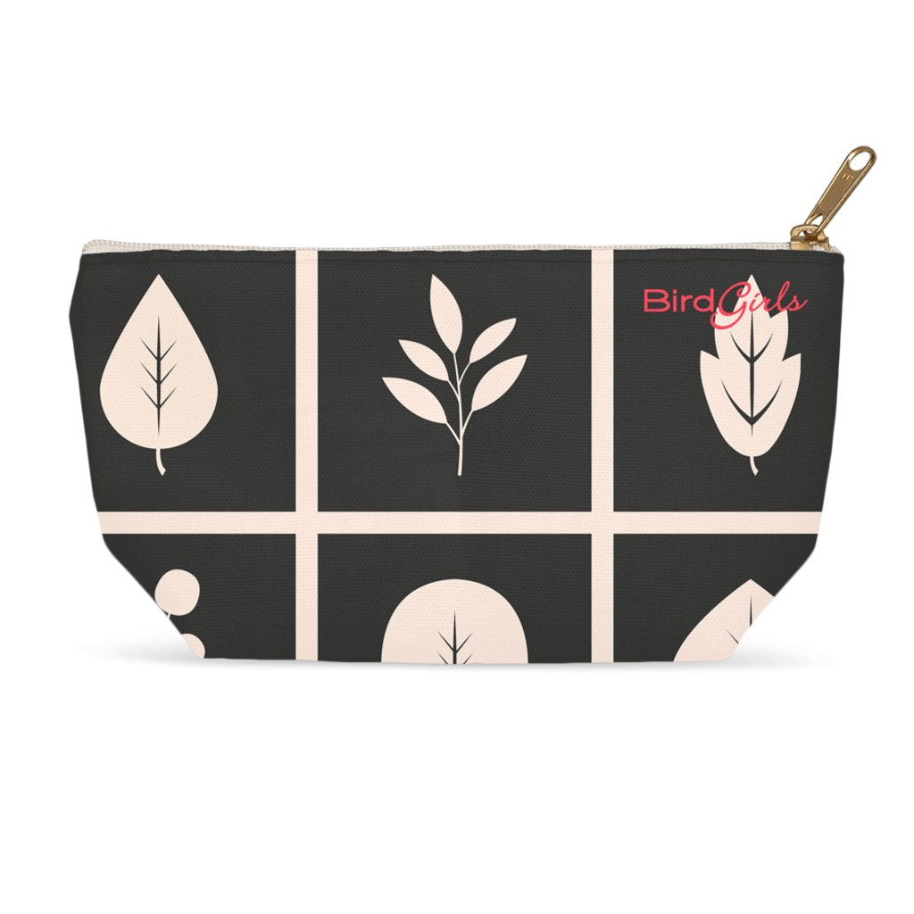 BirdGirl Leaf Pattern Accessory Pouches - thebirdgirls.com