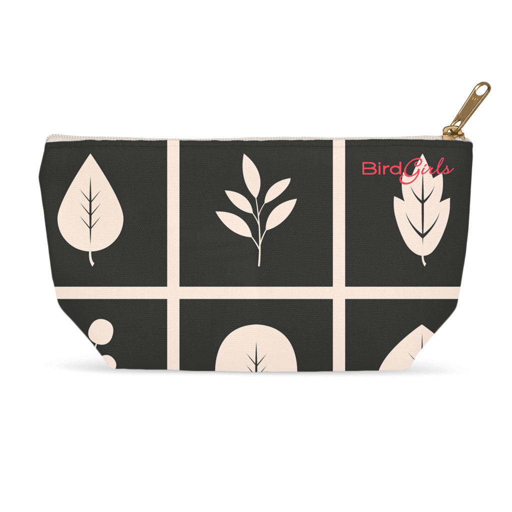 BirdGirl Leaf Pattern Accessory Pouches - thebirdgirls.com