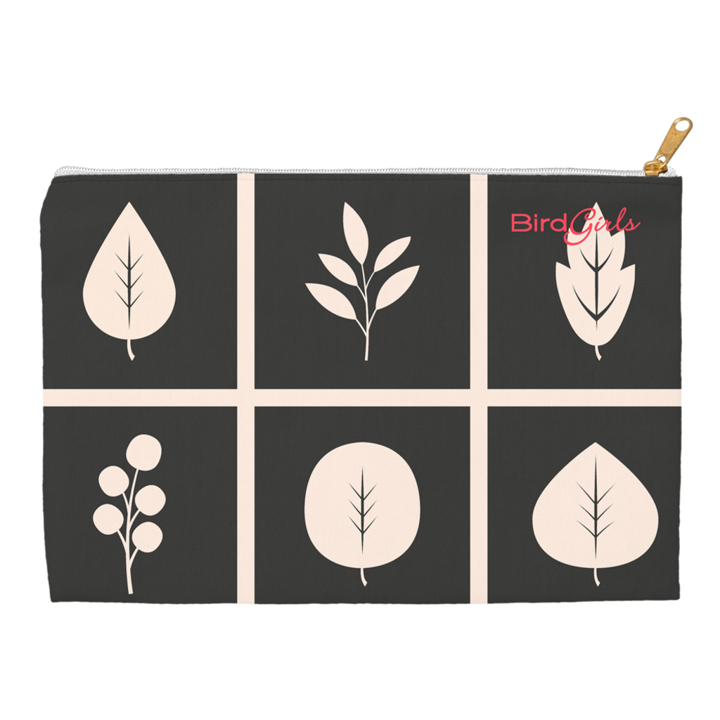 BirdGirl Leaf Pattern Accessory Pouches - thebirdgirls.com