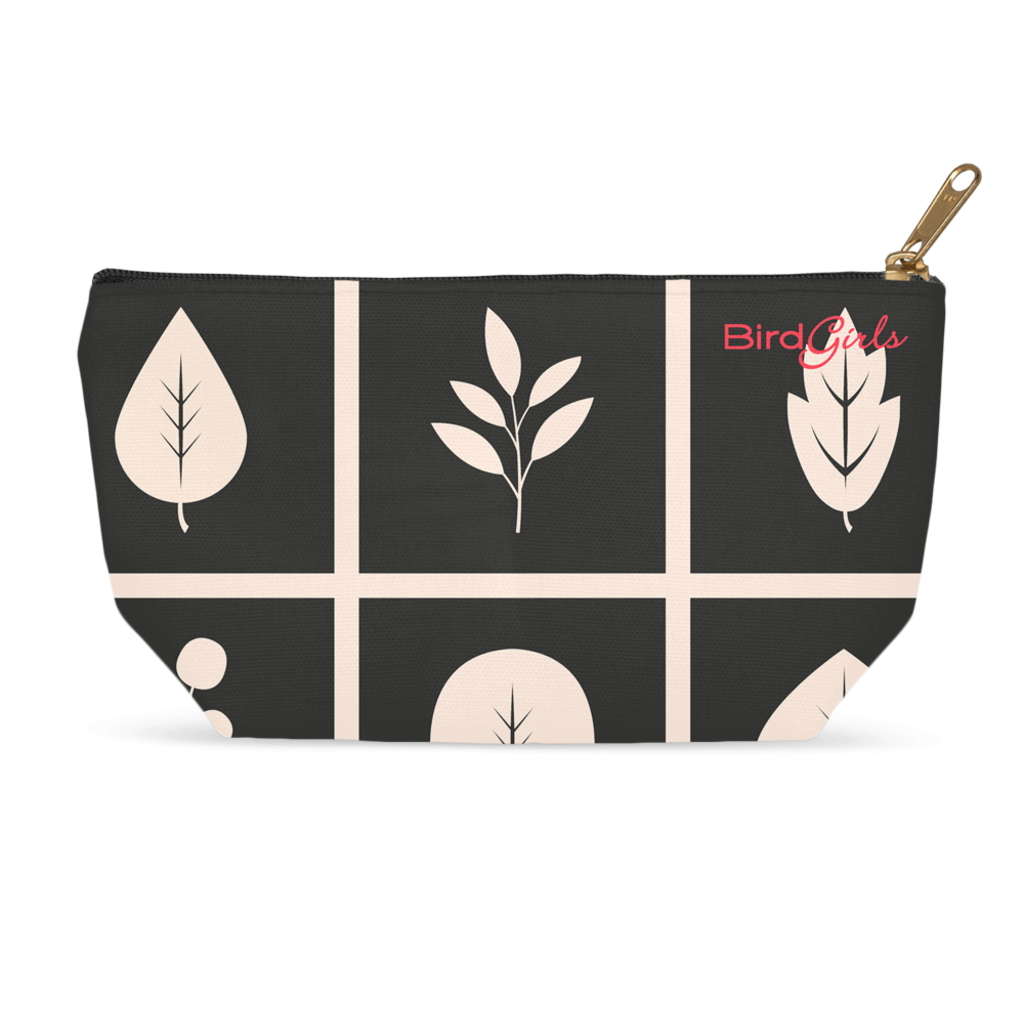 BirdGirl Leaf Pattern Accessory Pouches - thebirdgirls.com