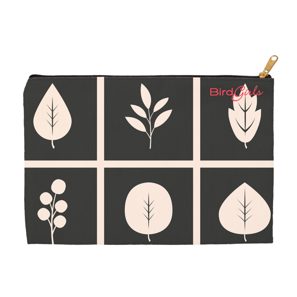 BirdGirl Leaf Pattern Accessory Pouches - thebirdgirls.com