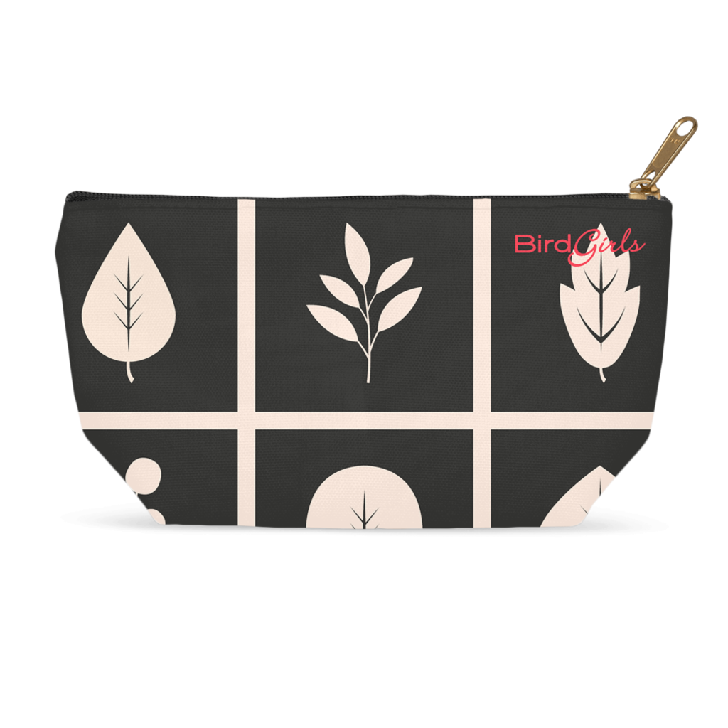 BirdGirl Leaf Pattern Accessory Pouches - thebirdgirls.com