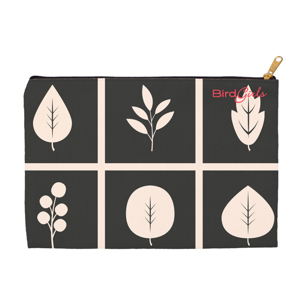 BirdGirl Leaf Pattern Accessory Pouches - thebirdgirls.com