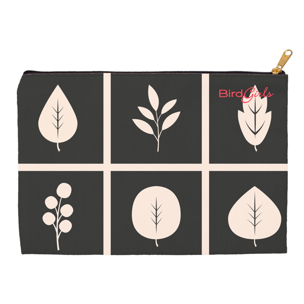 BirdGirl Leaf Pattern Accessory Pouches - thebirdgirls.com