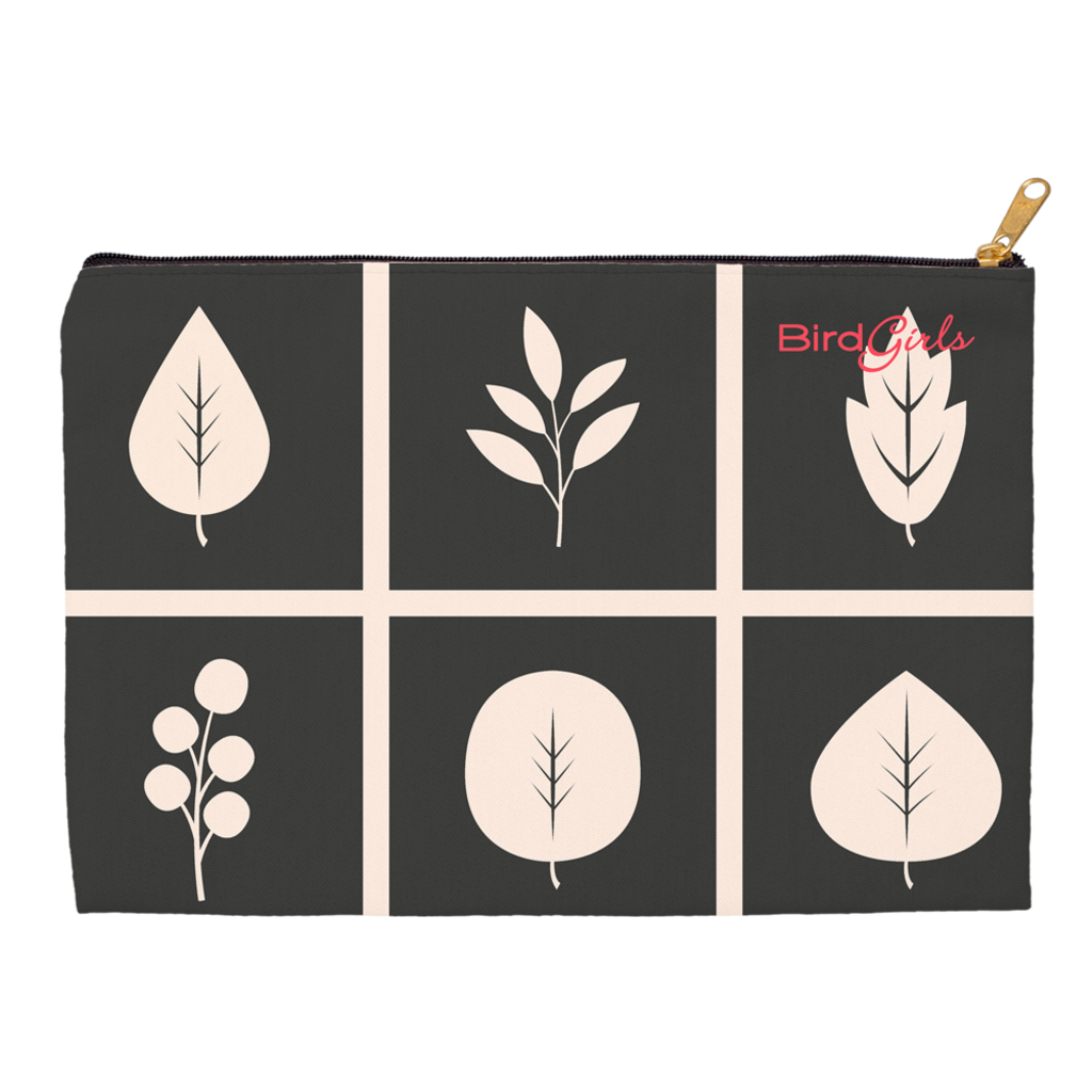 BirdGirl Leaf Pattern Accessory Pouches - thebirdgirls.com