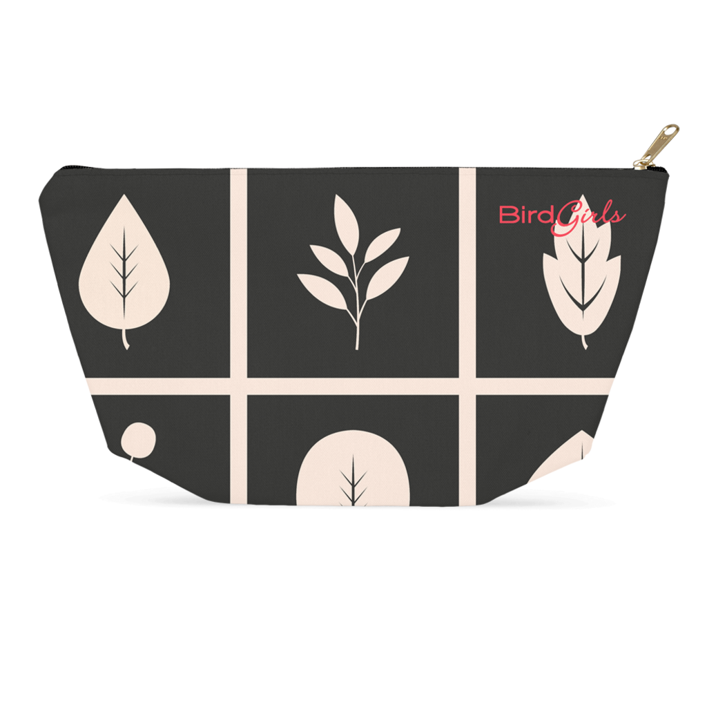 BirdGirl Leaf Pattern Accessory Pouches - thebirdgirls.com
