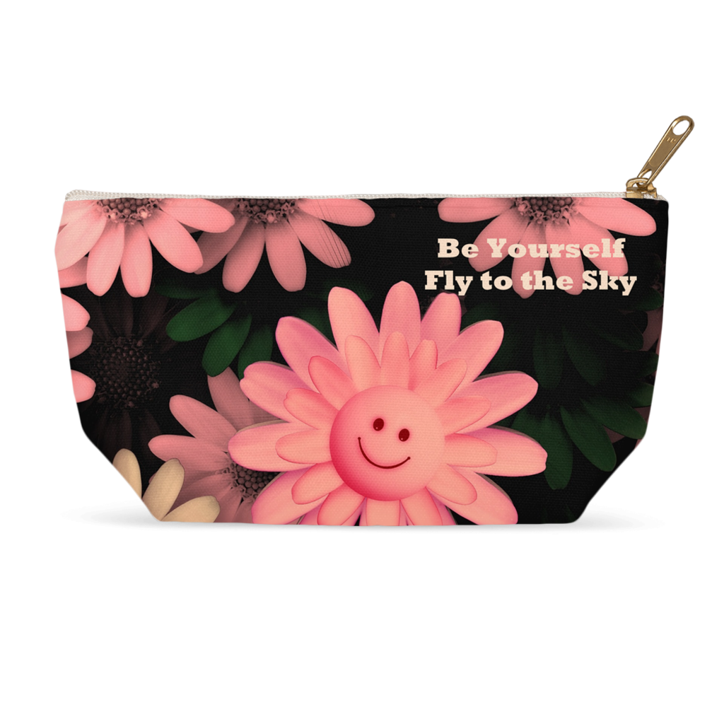 BirdGirls Pink Flowers Accessory Pouches - thebirdgirls.com