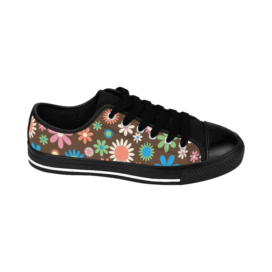 Black Daisy Women's Sneakers - thebirdgirls.com