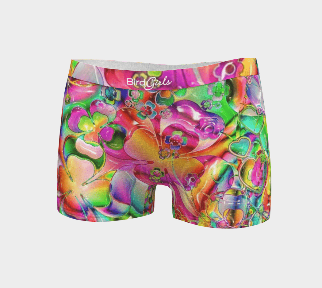 BirdGirls Neon Flowers Boy Shorts - The BirdGirls