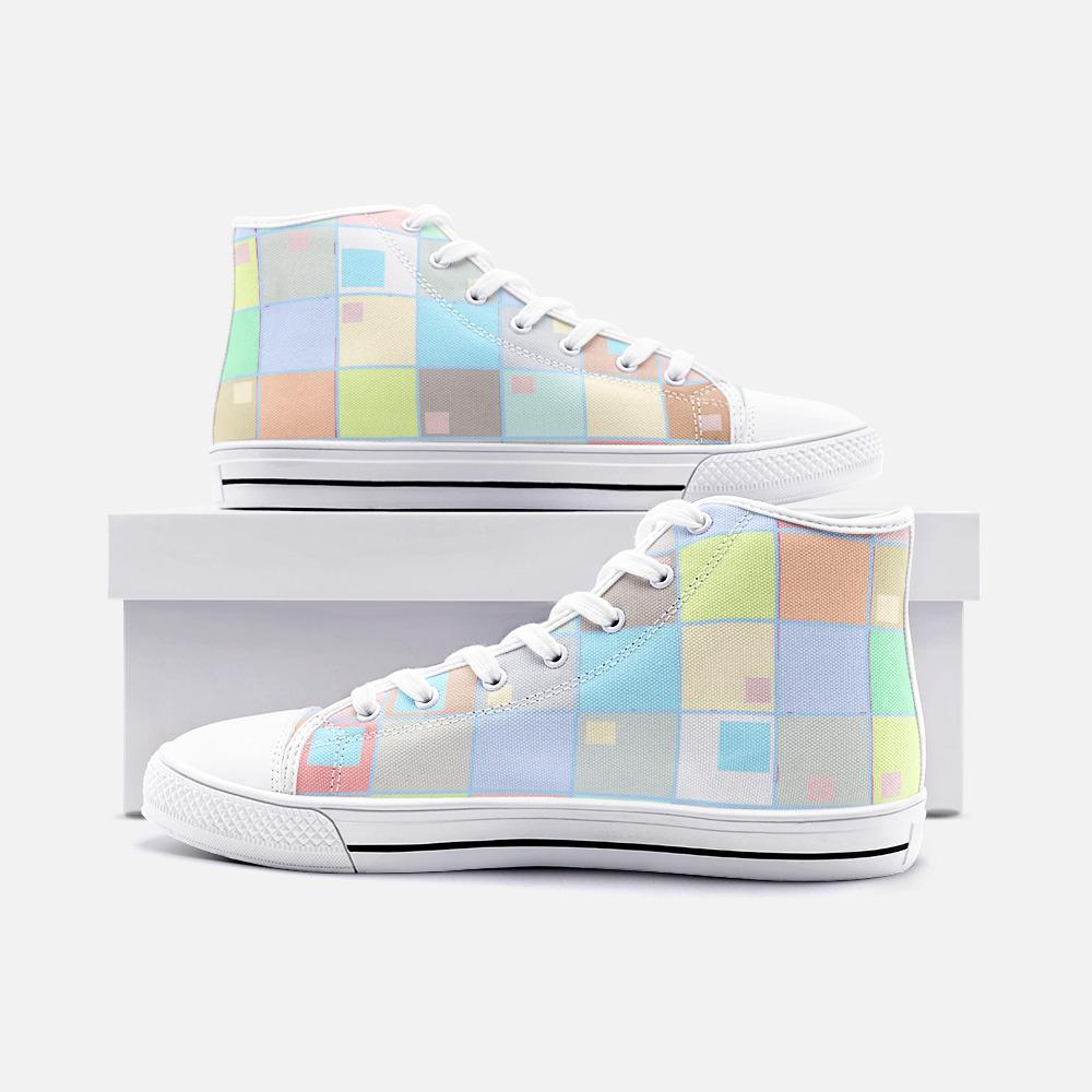 BirdGirls Square Sorbet Unisex High Top Canvas Shoes - The BirdGirls