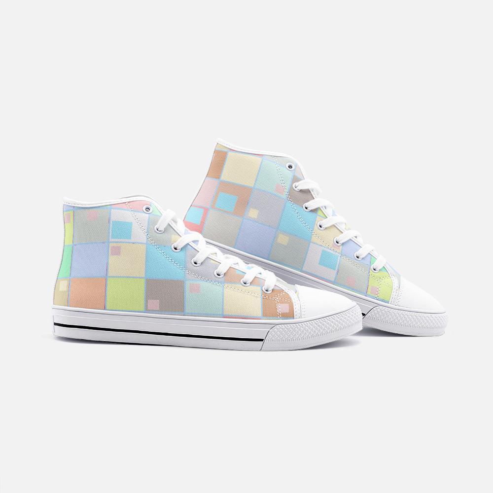 BirdGirls Square Sorbet Unisex High Top Canvas Shoes - The BirdGirls