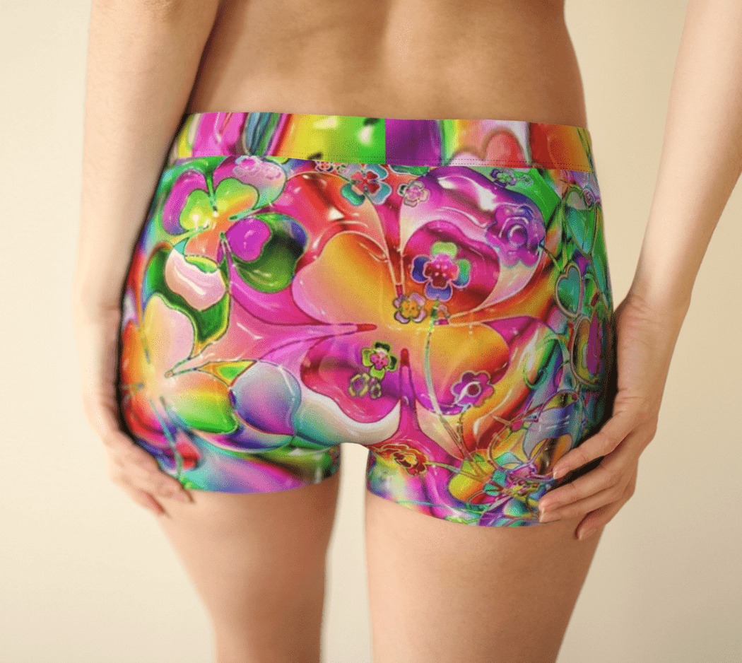 BirdGirls Neon Flowers Boy Shorts - The BirdGirls