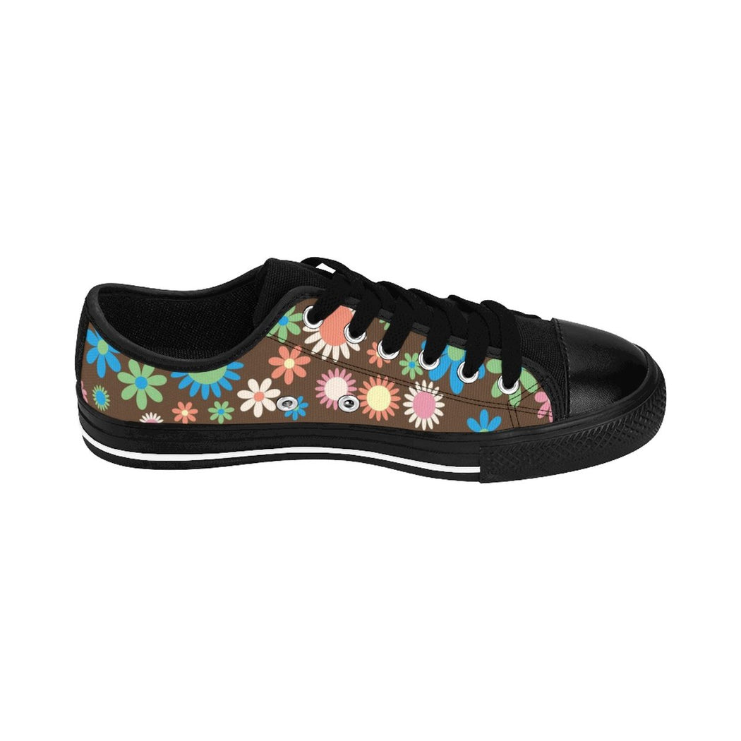 Black Daisy Women's Sneakers - thebirdgirls.com