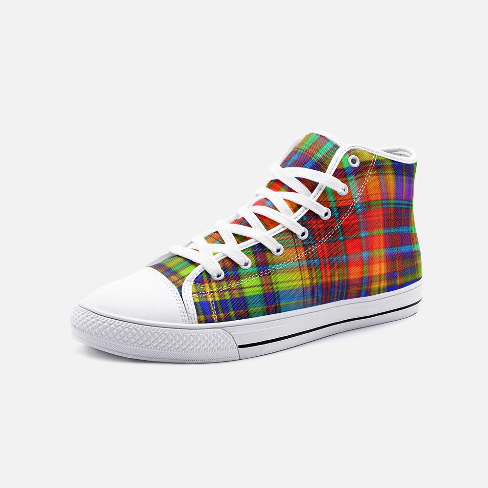 BirdGirls Plaid Delight Unisex High Top Canvas Shoes — The BirdGirls