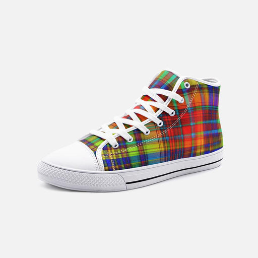 BirdGirls Plaid Delight Unisex High Top Canvas Shoes - The BirdGirls