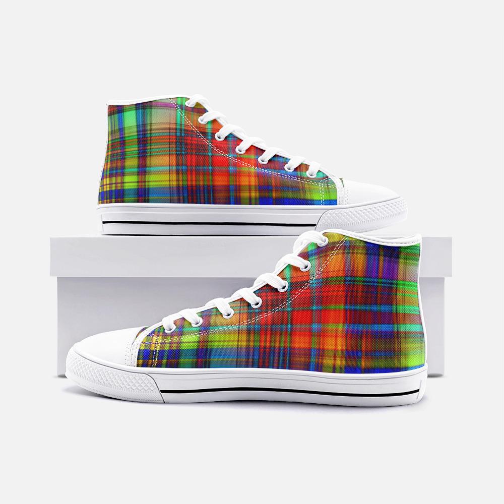BirdGirls Plaid Delight Unisex High Top Canvas Shoes - The BirdGirls