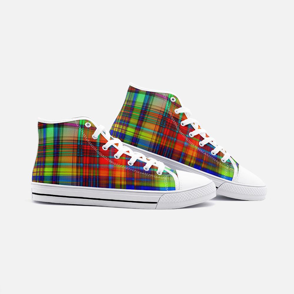 BirdGirls Plaid Delight Unisex High Top Canvas Shoes - The BirdGirls