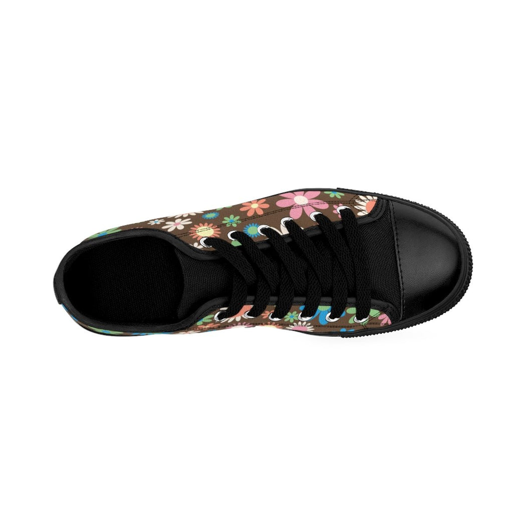 Black Daisy Women's Sneakers - thebirdgirls.com