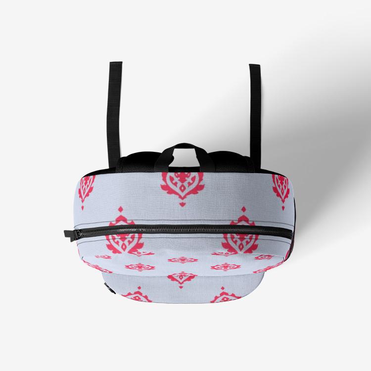 Red Stamp Retro Colorful Print Trendy Backpack - The BirdGirls