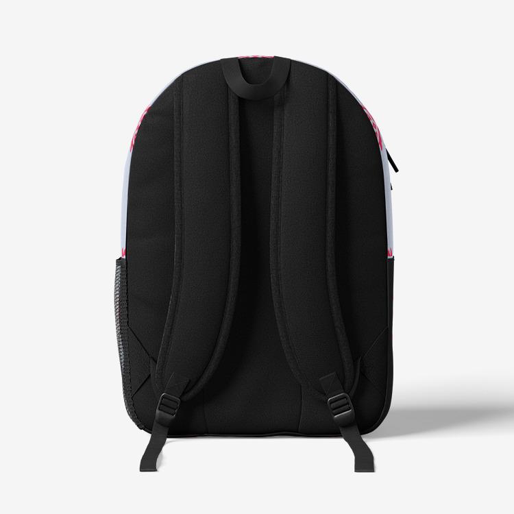 Red Stamp Retro Colorful Print Trendy Backpack - The BirdGirls