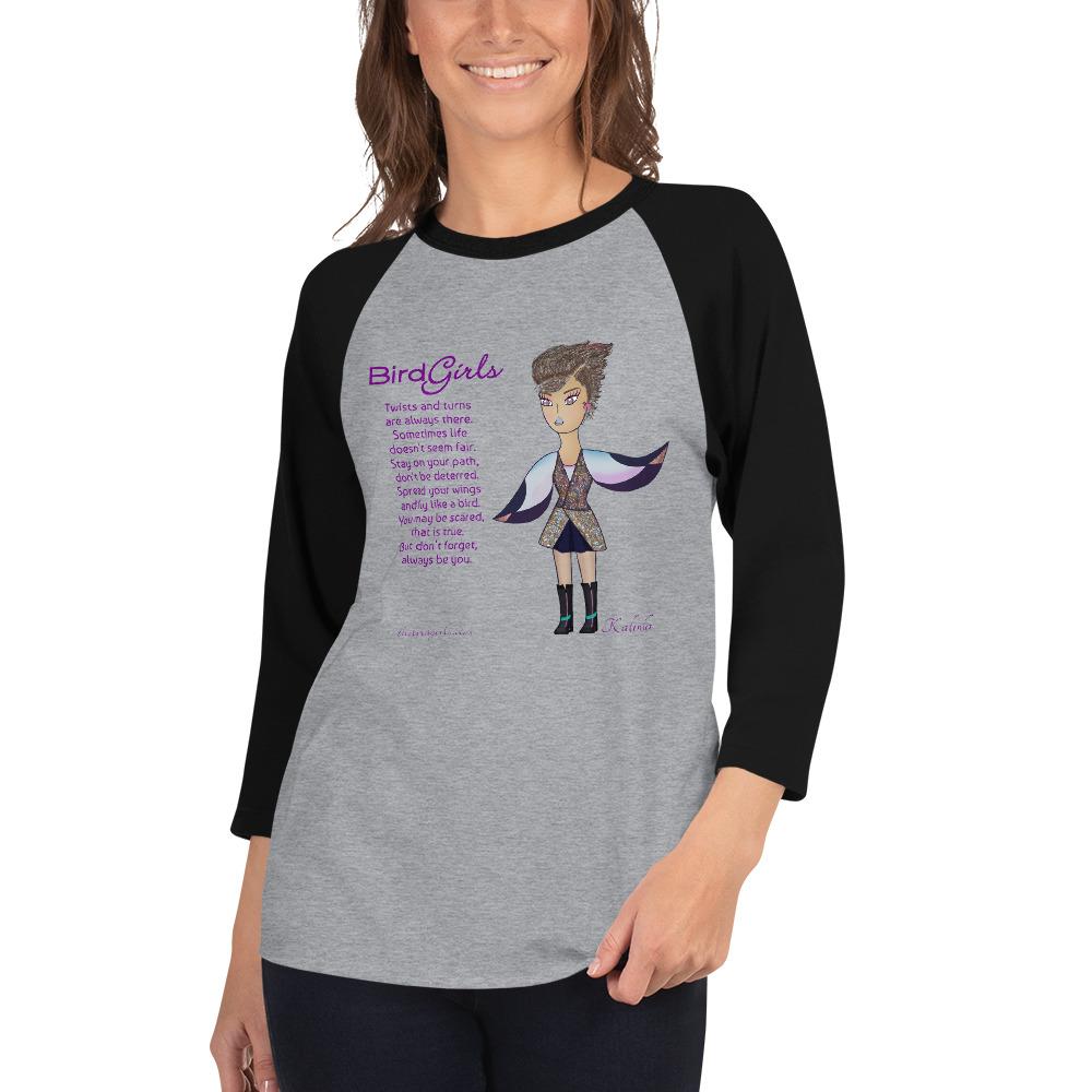 Kalinda 3/4 sleeve raglan shirt - The BirdGirls