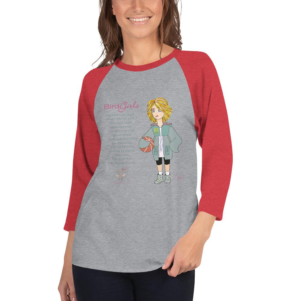 Puffin 3/4 sleeve raglan shirt - The BirdGirls
