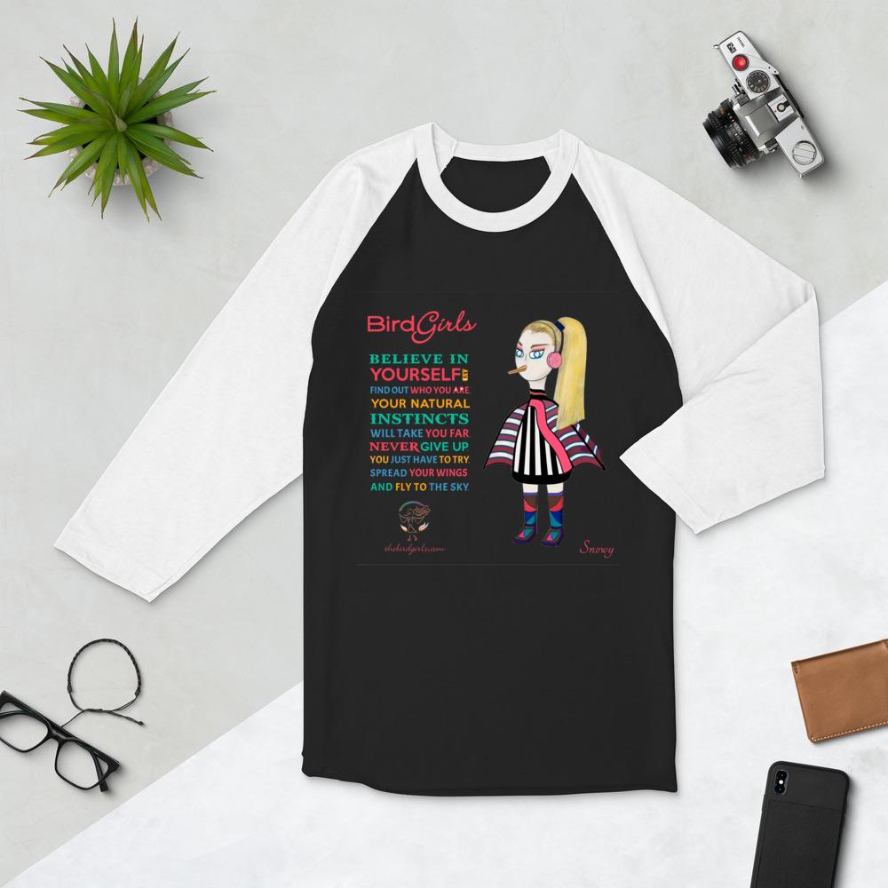 Snowy 3/4 sleeve raglan shirt - The BirdGirls