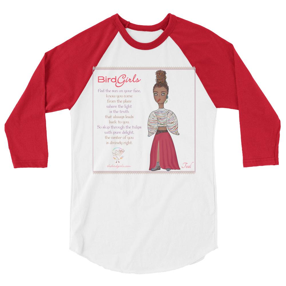 Teal 3/4 sleeve raglan shirt - The BirdGirls