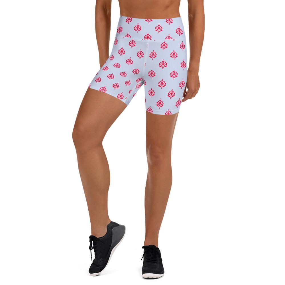 BirdGirls Red Stamp Yoga Shorts - The BirdGirls