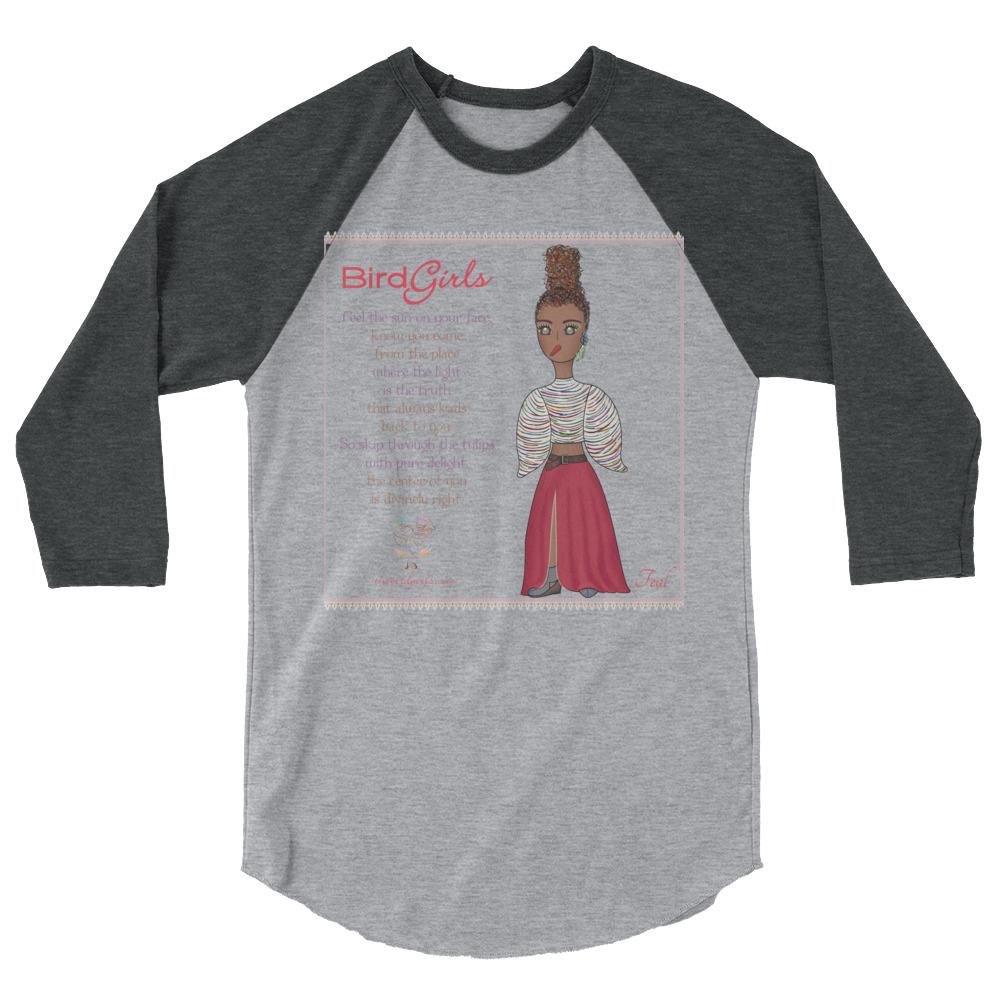 Teal 3/4 sleeve raglan shirt - The BirdGirls