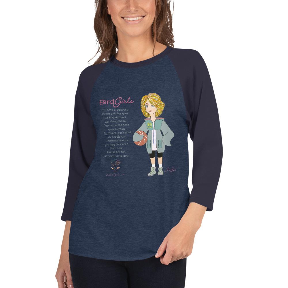Puffin 3/4 sleeve raglan shirt - The BirdGirls