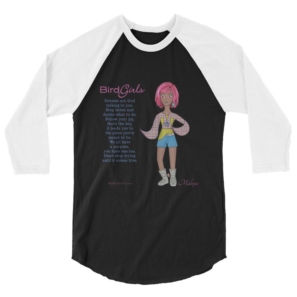 Malaya 3/4 sleeve raglan shirt - The BirdGirls
