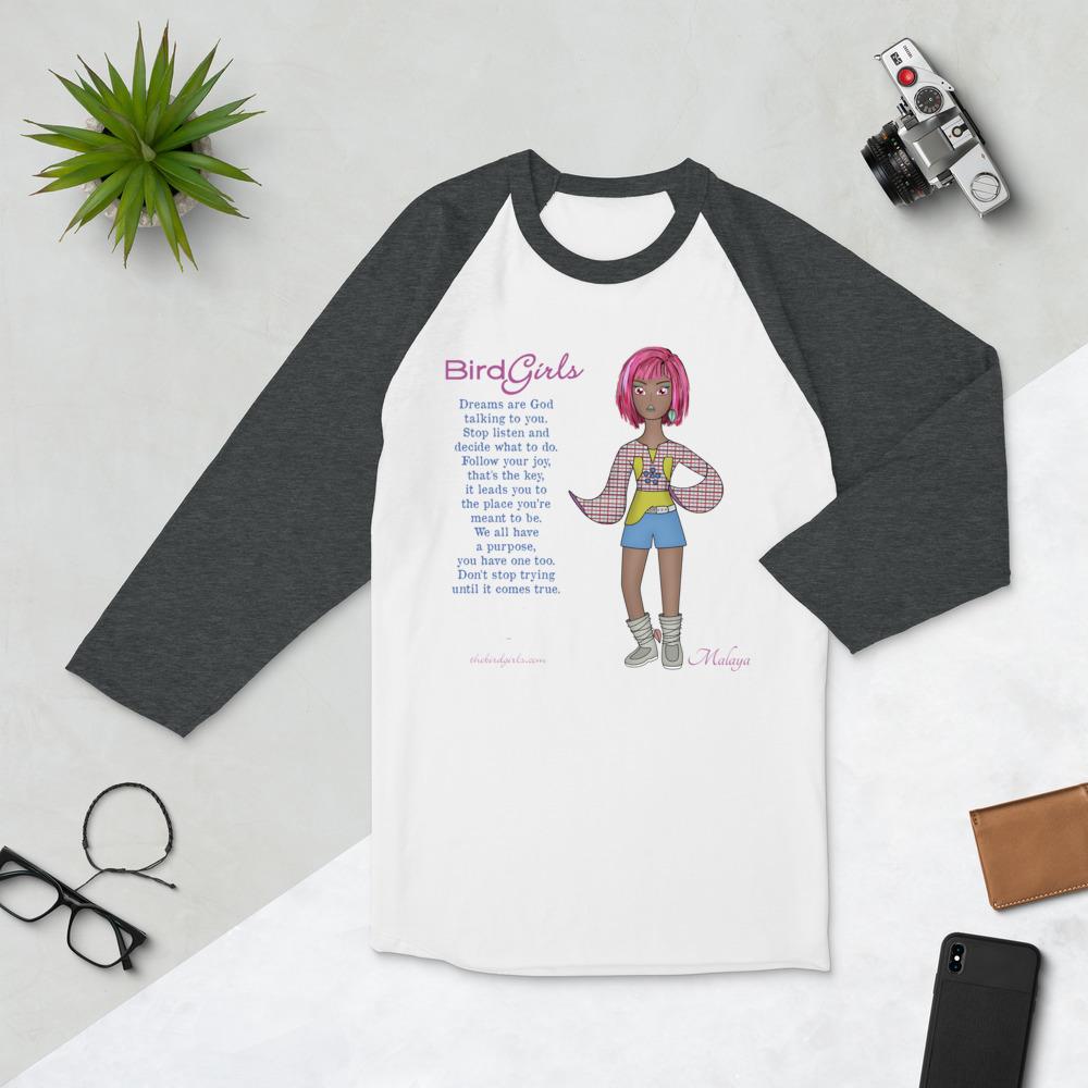 Malaya 3/4 sleeve raglan shirt - The BirdGirls