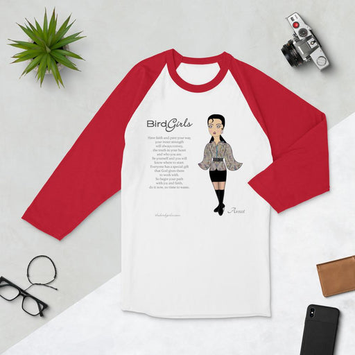 Avocet Poem 3/4 sleeve raglan shirt - The BirdGirls