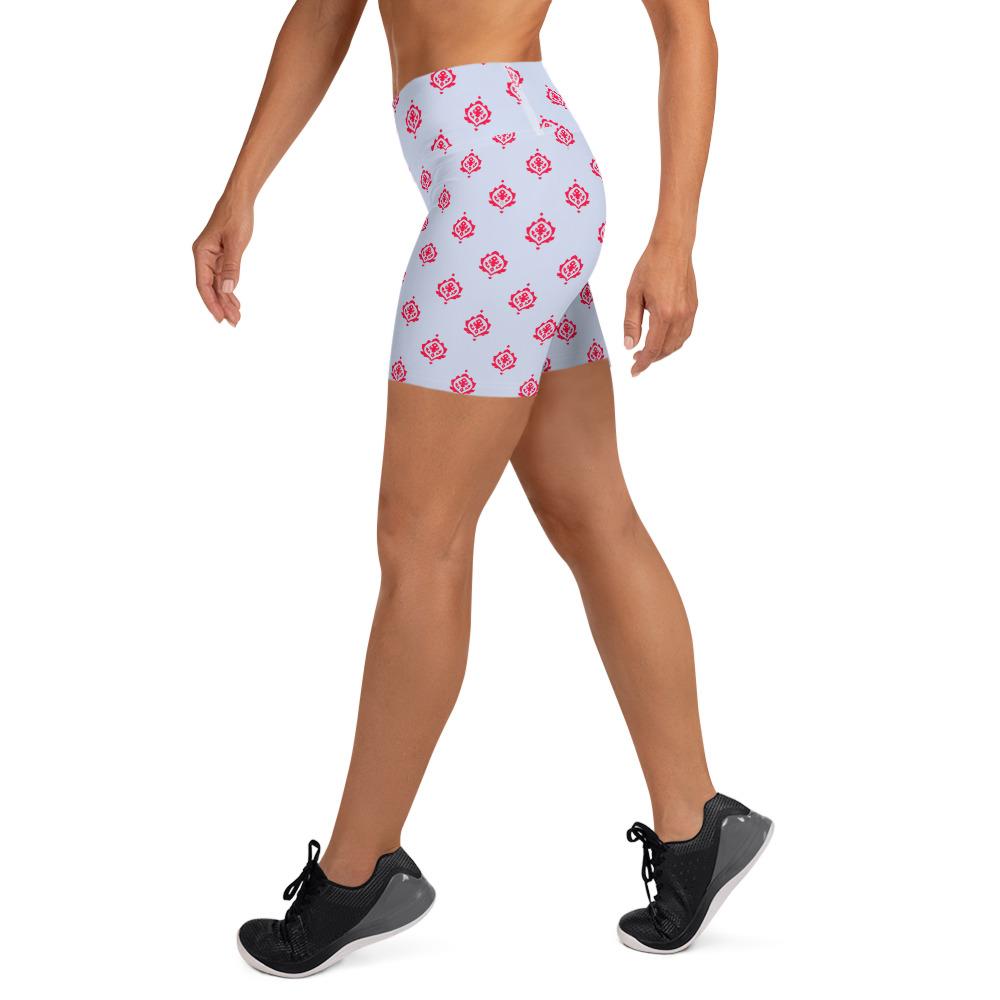 BirdGirls Red Stamp Yoga Shorts - The BirdGirls