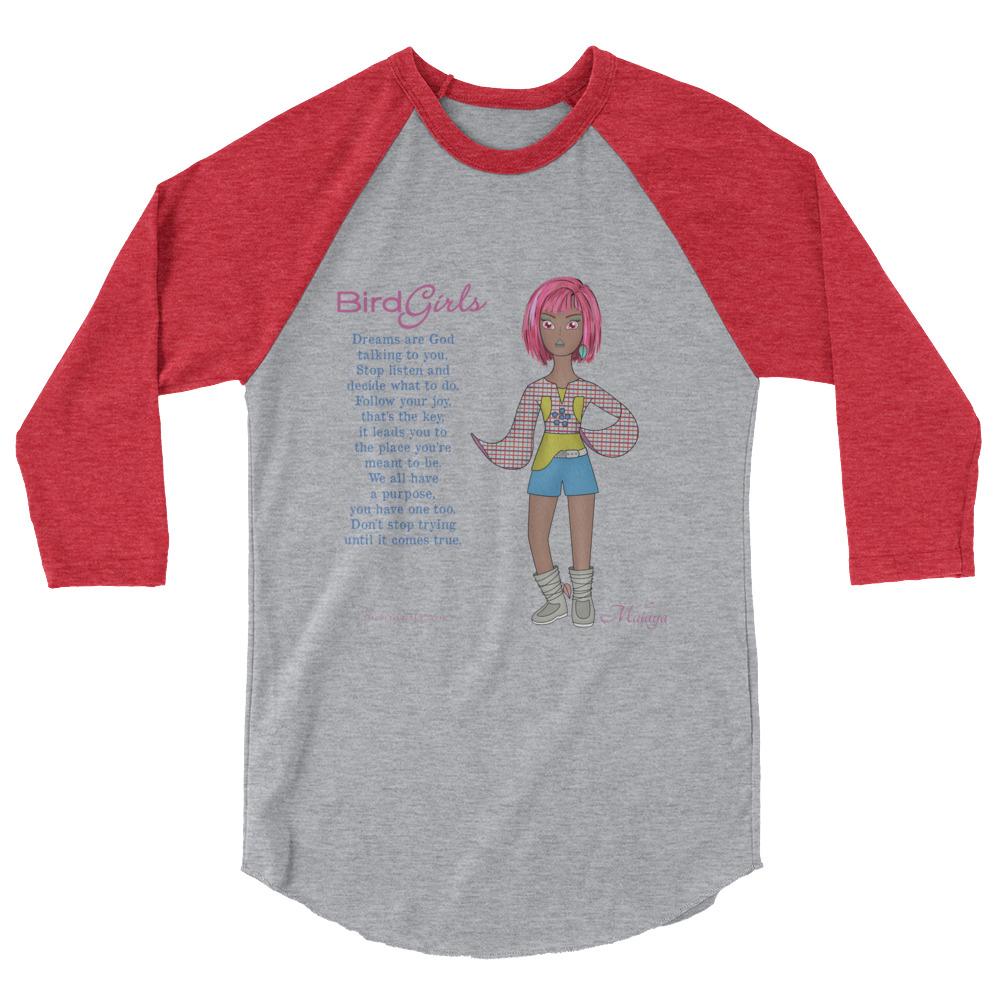 Malaya 3/4 sleeve raglan shirt - The BirdGirls