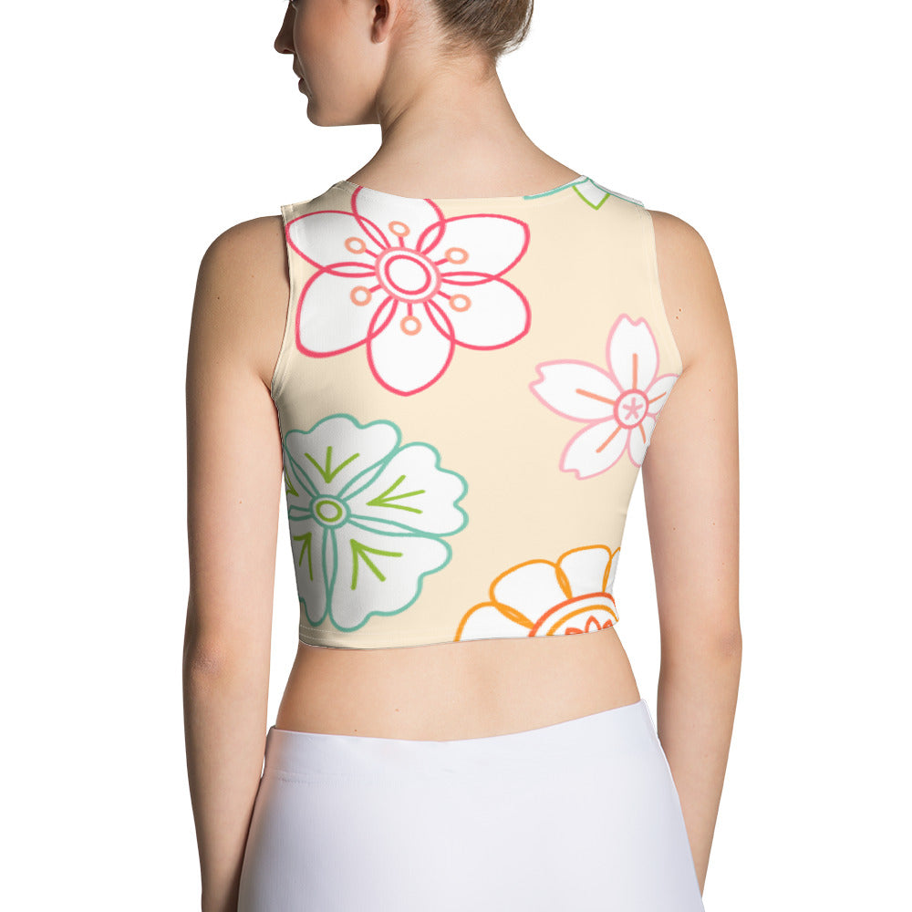 Flowery Day Sublimation Cut & Sew Crop Top - thebirdgirls.com