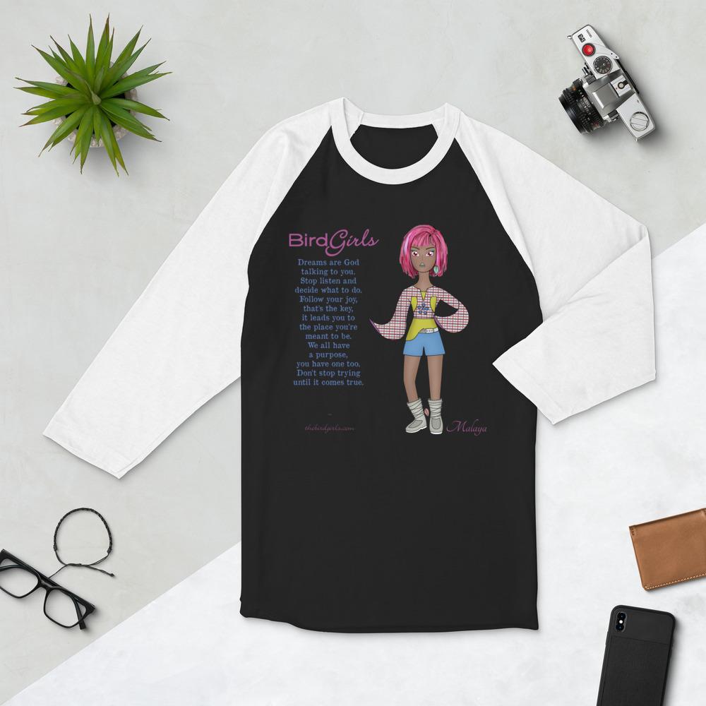 Malaya 3/4 sleeve raglan shirt - The BirdGirls