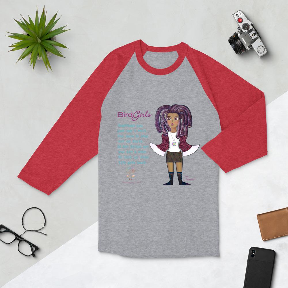 Turaco 3/4 sleeve raglan shirt - The BirdGirls