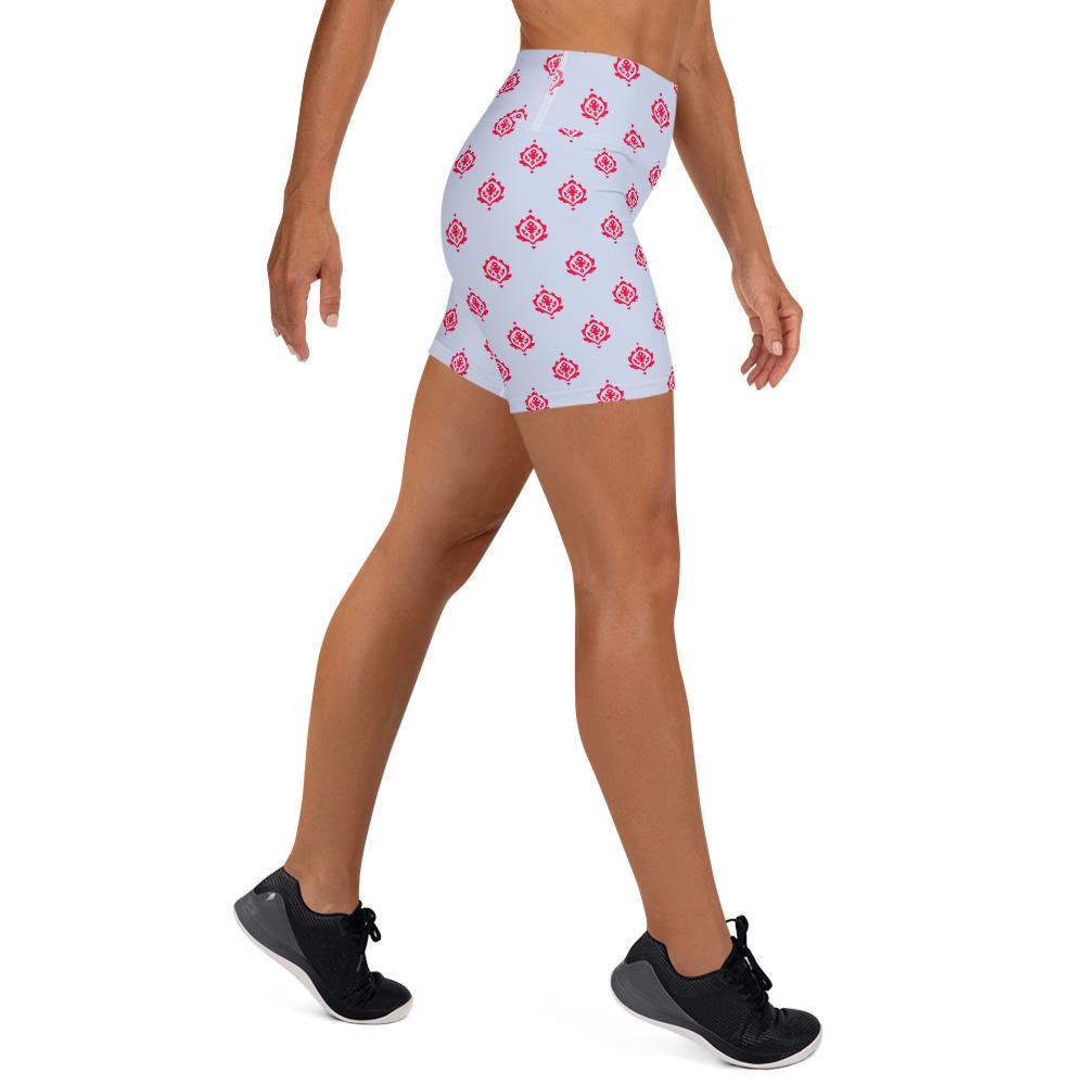 BirdGirls Red Stamp Yoga Shorts - The BirdGirls
