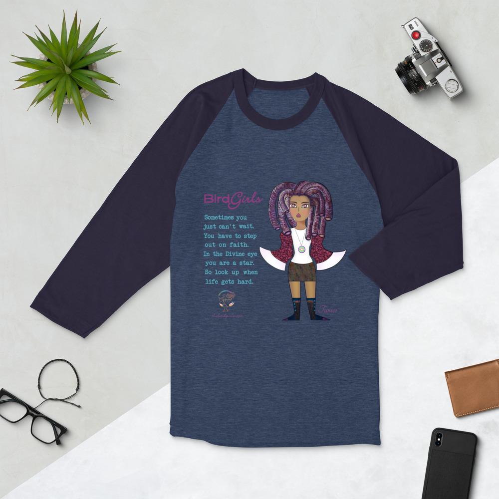 Turaco 3/4 sleeve raglan shirt - The BirdGirls