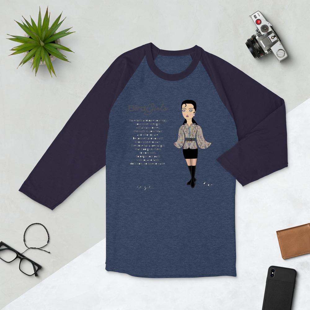 Avocet Poem 3/4 sleeve raglan shirt - The BirdGirls