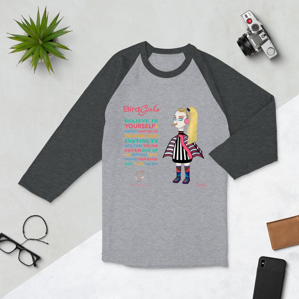 Snowy 3/4 sleeve raglan shirt - The BirdGirls