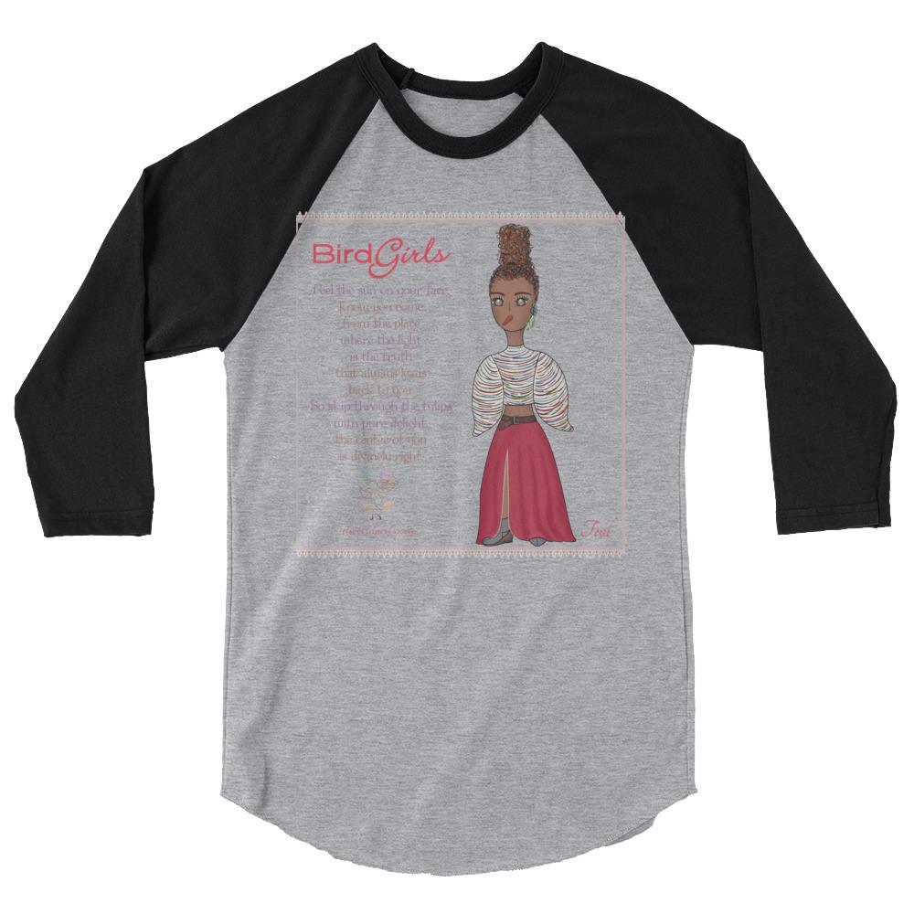 Teal 3/4 sleeve raglan shirt - The BirdGirls