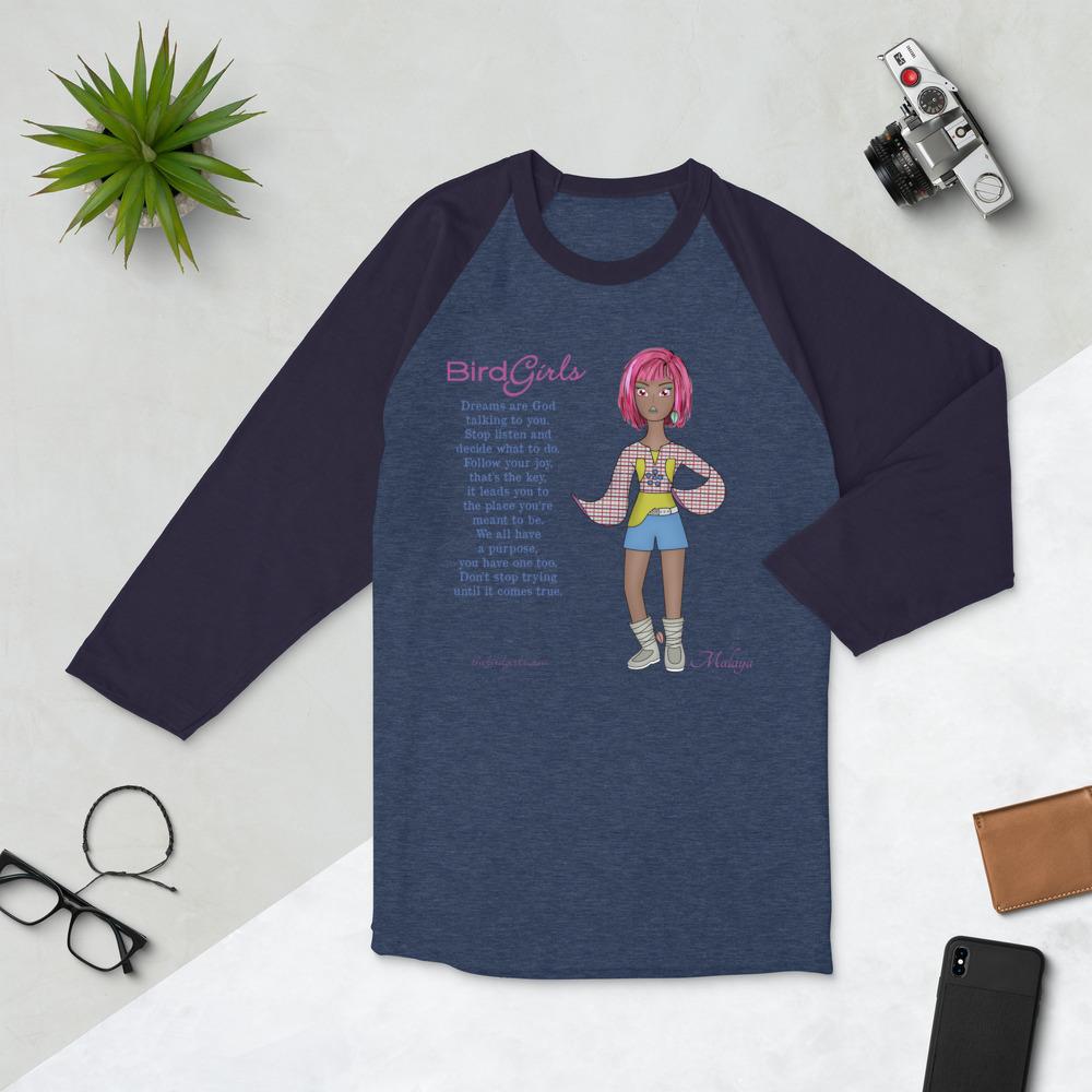 Malaya 3/4 sleeve raglan shirt - The BirdGirls