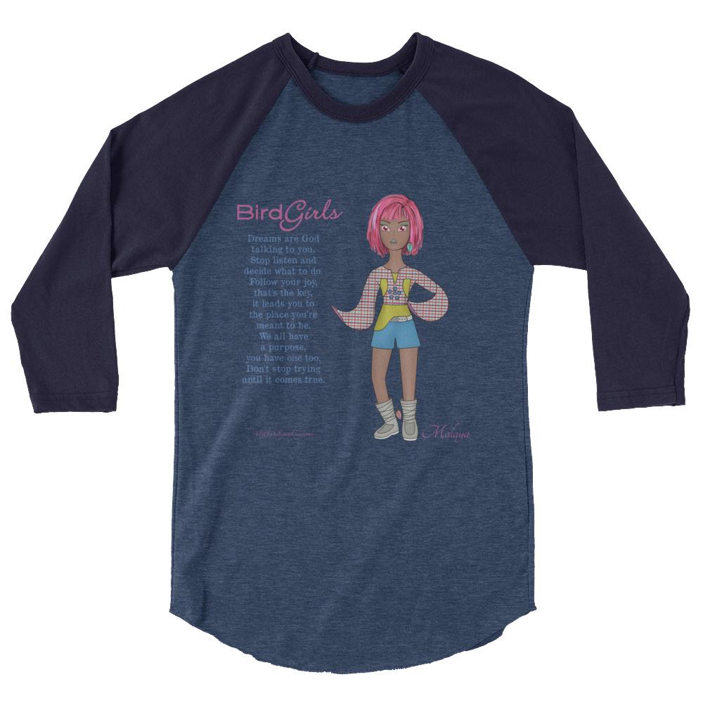 Malaya 3/4 sleeve raglan shirt - The BirdGirls