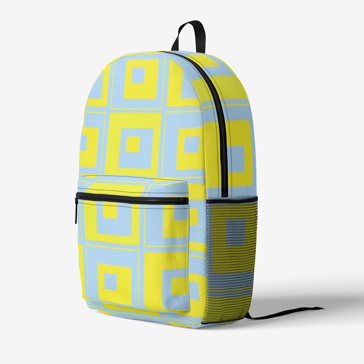 Lemon Squares Retro Colorful Print Trendy Backpack - The BirdGirls
